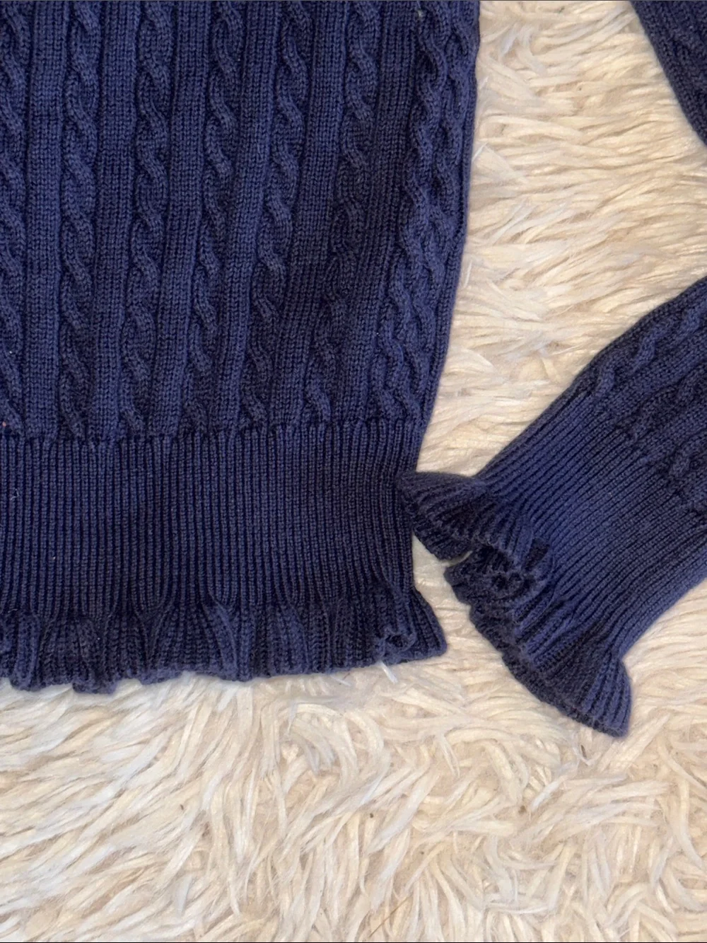 🐎 Ralph Lauren Navy Cable Knit Cardigan size 6